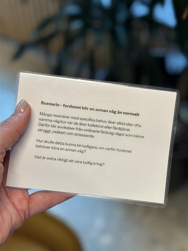 Ett trafikscenario som gruppen fick diskutera.